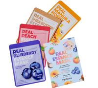 Mascarilla FARMSTAY Real Essence Combo Pack 0.78 fl. oz. x 12 (Ar ndano, Melocot n, Miel de Manuka, Manteca de Karit )
