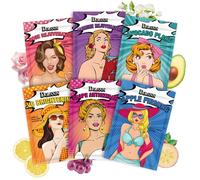 Mascarilla Hidratante Facial, 6 Piezas Mascarilla Facial Niña, Mascarillas Faciales para Niñas, Calmante y Reparadora, Hidratación Profunda, Aroma Frutal