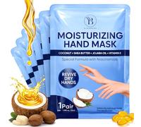 Mascarilla Hidratante para Manos con Coco, Karité y Vitamina E, 6 Pares | Enriquecidos con Aceite de Jojoba, se Adaptan a Cualquier Mano, Relajante en 30 Minutos, sin Manchar