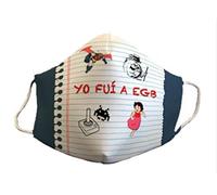 Mascarilla homologada reutilizable divertido diseño YO FUI A EGB 3capas de protección lavable estampada los 80 coleccionista exclusivas