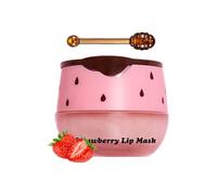 Mascarilla Labial de Miel - Lip Mask & Lip Balm Set con Chapstick, Hidratante Intenso para Labios Secos y Agrietados, Reduce Líneas Labiales (#Fresa, 5.5g)