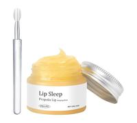 Mascarilla Labios de Propóleo con Cepillo Labial de Silicona Hidratante Reparador Labios Balsamo de Cuidado Nocturno para Reparar Labios Secos y Agrietados Reducir Líneas y Arrugas en los Labios