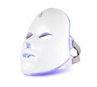 Mascarilla LED 7 Colores Recargable, Terapia Luz Facial Antiedad para Rejuvenecimiento y Renovación Cutánea, Dispositivo Espectrómetro de Luz Cuidado Profesional en Casa(White)