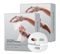 Mascarilla lifting antiarrugas de colágeno profundo, mascarilla facial de colágeno durante la noche con colágeno de bajo peso molecular para levantar, reafirmar e hidratar (2 PCS)