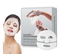 Mascarilla lifting antiarrugas de colágeno profundo, mascarilla facial de colágeno durante la noche con colágeno de bajo peso molecular para levantar, reafirmar e hidratar (1 PC)