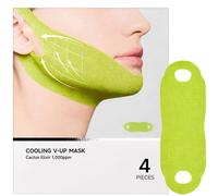 Mascarilla Lifting Facial en V con Cactus: Contorno y Firmeza 3D | Hidratante, Humectante y Calmante | Apta para todo tipo de piel | Pack de 4 unidades
