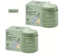 Mascarilla limpiadora de té 2 cajas - Limpieza profunda de poros, hidratante con ácido hialurónico y niacinamida, control de grasa, humectante, sin , sin látex, ideal para todo tipo de piel