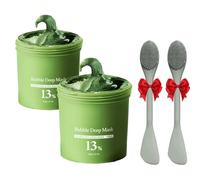Mascarilla Limpiadora Profunda con Burbujas de Albahaca Sagrada - Limpiador de Poros Profundo para Eliminar Puntos Negros, Control de Grasa y Luminosidad Instantánea (2 Pcs)