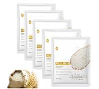 Mascarilla Modeladora de Masa de Arroz, Mascarilla Facial Hidratante y Humectante, Material con Extracto Natural de Arroz, Nutrición Profunda, Ilumina y Revitaliza la Piel (5Piezas)