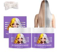 Mascarilla Morada Antiamarilla, Mascarilla Capilar de Acondicionamiento Profundo - Protege el cabello dañado, Da Brillo, Acondicionador Morado que ilumina el cabello (2)