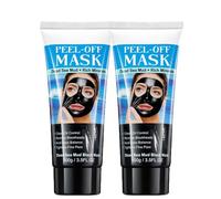 Mascarilla negra de barro del Mar Muerto, mascarillas de limpieza despegables ricas en minerales, mascarillas despegables de cabeza negra, para limpieza profunda de suciedad (2pcs)