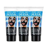 Mascarilla negra de barro del Mar Muerto, mascarillas de limpieza despegables ricas en minerales, mascarillas despegables de cabeza negra, para limpieza profunda de suciedad (3pcs)