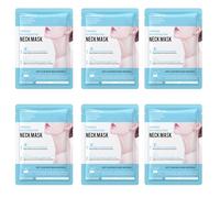 Mascarilla Papada y Cuello, 6pcs Parches para el Cuello, Mascarilla Hialuronico Cuello para Mujer y Niñas, Lifting Cuello y Papada, Hidratante, Antienvejecimiento, Papada, Reafirmante de Cuello