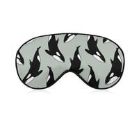 Mascarilla para dormir con diseño de ballenas asesinas en el océano, suave, con los ojos vendados, portátil, con correa ajustable para hombres y mujeres