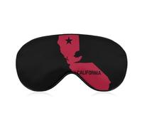 Mascarilla para dormir con diseño de mapa de California Fag, suave, con los ojos vendados, portátil, con correa ajustable para hombres y mujeres