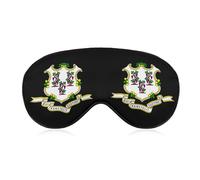 Mascarilla para dormir con la bandera del estado de Connecticut, suave, con los ojos vendados, portátil, con correa ajustable para hombres y mujeres
