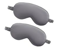 Mascarilla para dormir de peluche, 2 unidades de máscara ajustable para dormir, plegable ciega para viajes y siestas para niñas, niños, mujeres, hombres (gris)