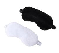 Mascarilla para dormir de peluche, 2 unidades, máscara de ojos ajustable para dormir, plegable ciega para viajes y siestas para niñas, niños, mujeres, hombres (blanco negro)