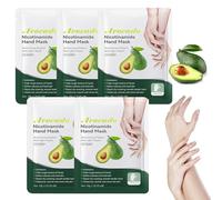 Mascarilla para Manos con Extracto de Aguacate, Hand Mask, Paquete de 5 Unidades, Guantes de Hidratantes, Nutrición Cutánea Natural, Suavizante para Manos Ásperas, Efecto Alisador de Textura