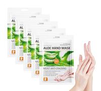 Mascarilla para Manos con Extracto de Aloe Vera, Hand Mask, Paquete de 5 Unidades, Guantes de Hidratantes, Nutrición Cutánea Natural, Suavizante para Manos Ásperas, Efecto Alisador de Textura