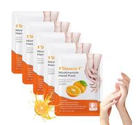 Mascarilla para Manos con Vitamina C, Hand Mask, Paquete de 5 Unidades, Guantes de Hidratantes, Nutrición Cutánea Natural, Suavizante para Manos Ásperas, Efecto Alisador de Textura
