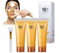 Mascarilla Peel Off de Oro, 3 Piezas Gold Foil Peel Off Mask, Mascarilla Puntos Negros Facial, Limpia los Poros, Mascarilla Colageno Facial Hidratación Antienvejecimiento