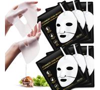 Mascarilla Pegajosa Caracol 6Ea,Mascarilla De Colágeno Hidrogel-Mascarilla Para El Cuidado De La Piel,Relleno De Medias De Seda,Hidratación Profunda,Colágeno Potenciado Y Elastina (Negro)