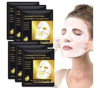 Mascarilla Pegajosa Caracol 6Ea,Mascarilla De Colágeno Hidrogel-Mascarilla Para El Cuidado De La Piel,Relleno De Medias De Seda,Hidratación Profunda,Colágeno Potenciado Y Elastina (Negro y dorado)