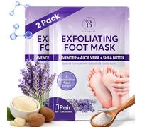 Mascarilla Pies Exfoliante (2 Pares) - Peeling Pies con Lavanda y Manteca de Karité, Foot Peel Mask para Pies Secos y Agrietados, Calcetines Exfoliantes para Mujer y Hombre
