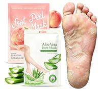 Mascarilla Pies Exfoliante, Foot Peel Mask para Pies Secos y Agrietados, Elimina Callos, Cutículas y Piel Muerta, Repara talones agrietados, Hidratante, Suavidad duradera(Aloe ver Melocotón)
