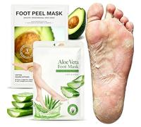 Mascarilla Pies Exfoliante, Mascarilla para Pies Hidratante, Elimina Callos, Cutículas y Piel Muerta, para Pies Muy Secos y Agrietados, Hidratante y Blanqueadora(Aloe ver Aguacate)