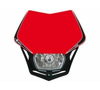 Mascarilla Portafaro Moto Cross Enduro V-Face Racetech Rojo Negro RTech Halógena