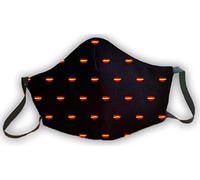 Mascarilla protectora reutilizable negra bandera de España 3 capas