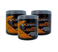 Mascarilla Reparadora Para el Cabello 3 x 1000 ml con Semillas de Lino - Mascarilla de Pelo Capilar Profesional - Antifrizz, Hidratación y Suavidad - Ideal para Cabello Seco, Natural o Dañado