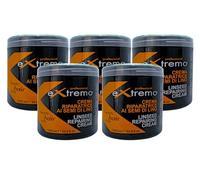 Mascarilla Reparadora Para el Cabello 5 x 1000 ml con Semillas de Lino - Mascarilla de Pelo Capilar Profesional - Antifrizz, Hidratación y Suavidad - Ideal para Cabello Seco, Natural o Dañado