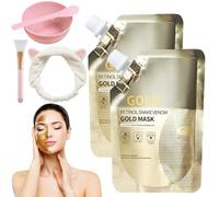Mascarilla Retinol De Serpiente, Mascarilla De Retinol De Serpiente, Mascarilla De Retinol Dorado, Mascarilla Dorada De Retinol De Serpiente, Antienvejecimiento, Hidratante Y Limpiadora (2Pcs)