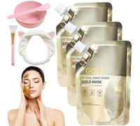 Mascarilla Retinol De Serpiente, Mascarilla De Retinol De Serpiente, Mascarilla De Retinol Dorado, Mascarilla Dorada De Retinol De Serpiente, Antienvejecimiento, Hidratante Y Limpiadora (3Pcs)