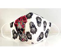 Mascarilla reutilizable estampada katrina original y elegante 3 capas