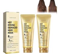Mascarilla Revitalizante de 8 Segundos para Cabello Teñido Y Dañado En Caliente, Tratamiento De Queratina, Cuidado Diario, Permanente Y Acondicionador De Reparación De Tinte (2 piezas)