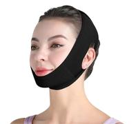 Mascarilla V Facial Reutilizable Correa ajustable for adelgazar el rostro, correa for la mandíbula, moldeador de línea, for mentón, máscara elevación adelgazante facial en forma V for dormir(Black)