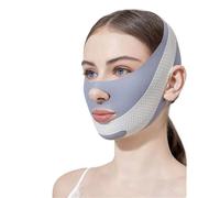 Mascarilla V Facial Reutilizable Lifting facial con moldeador de cara en V for dormir, vendaje adelgazante, relajación, reduce la papada y adelgaza el rostro(Gray)