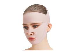 Mascarilla V-line Mentón 2 piezas de vendaje adelgazante facial for mujer, cinturón elevación, moldeador línea en V, correa mentón y mejillas, doble tensor delgado(Color 1)