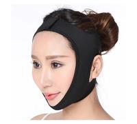 Mascarilla V-line Mentón Correa de masaje facial elástica adelgazante con forma V, herramientas belleza for el cuidado la piel(Black XL)