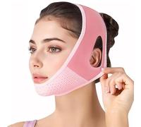 Mascarilla V Line Reutilizable - Correa Facial Ajustable, Reductor Papada & Lifting Mandíbula 360°, Tejido Transpirable, para Mujer y Hombre - rosa