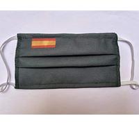 Mascarilla verde tela protectora homologada 3 capas bandera de España