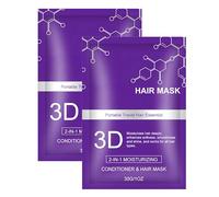 Mascarilla y acondicionador capilar 2 en 1 con colágeno 3D; tratamiento portátil nutritivo y antiencrespamiento; suaviza y aporta brillo a todo tipo de cabello (30 g) (2Piezas)
