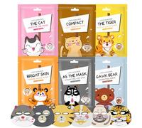 Mascarillas Faciales para Niñas, Mascarilla Facial Niña, Mascarillas Faciales Animales, Mascarilla Facial Hidratante, Apto para Todo Tipo de Piel, 6 Piezas