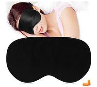 Máscaras de Seda para Dormir y Venda para los Ojos, máscara de Ojos súper Suave para Dormir, con Correa Ajustable, Adecuada para Viajes, Siestas, sueño Nocturno (Negro)