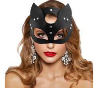 Maschera da Gatto, Maschera da Catwoman Costume da Donna da Catwoman Costume da Catwoman Maschera da Donna Sexy Maschera da Catwoman in Pelle PU nera San Valentino Festa in Costume in Maschera