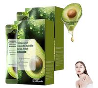 Maschera facciale a bolla di avocado, maschera a bolla facciale per pulizia del viso ad avocado Acido complesso, maschere di fango essence profonda, idratante e nutriente (2Pcs)